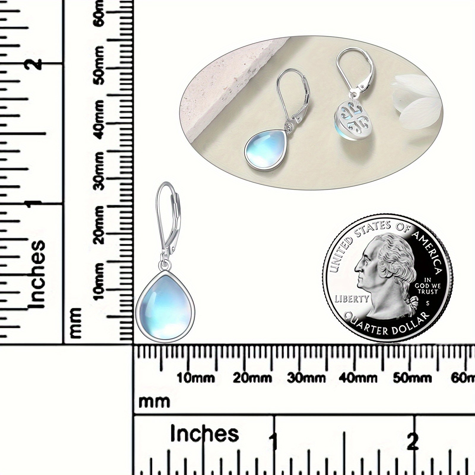 Moonstone Earrings For Women Sterling Silver Moonstone Leverback Earrings Moonstone Jewelry
