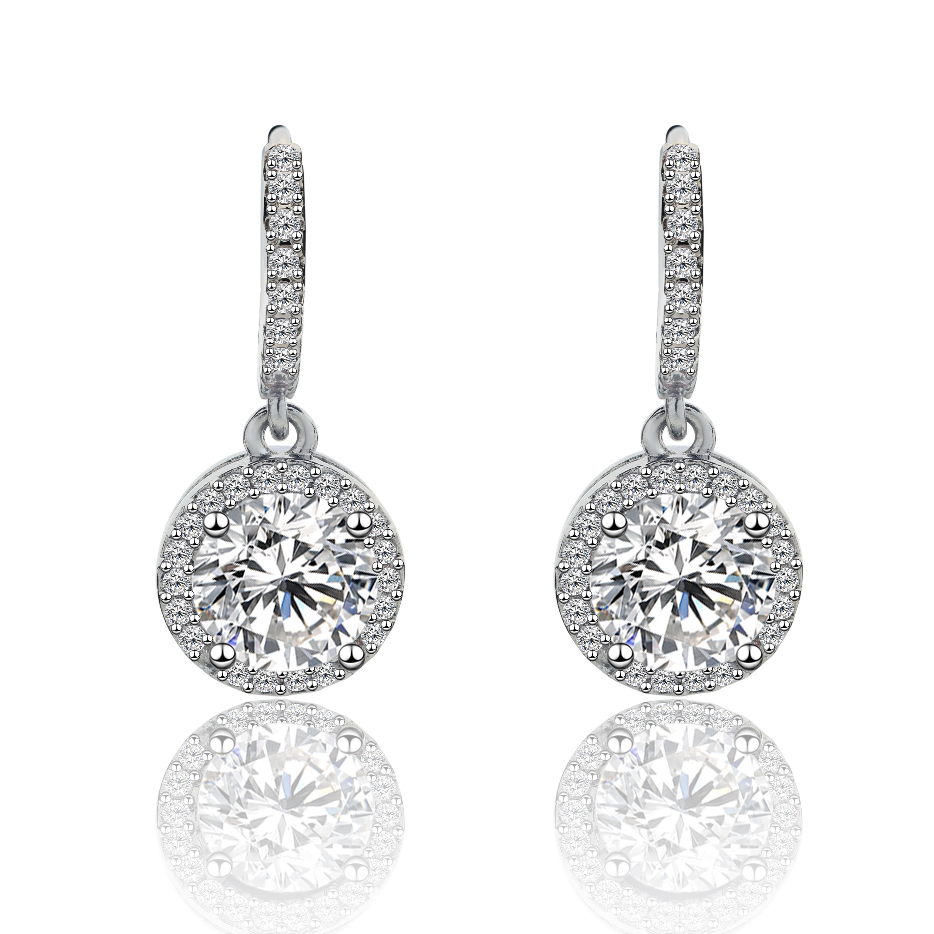 925 Silver Fashionable Elegant 1ct Moissanite Pendant Earrings are the best gift for women on anniversary, birthday, engagement, commitment, Valentine's Day, Christmas or wedding celebration, gift box
