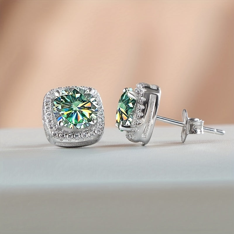 Gem Ladies 1.0 Cragg GRA Moissanite Jewelry Set for Women Ring Necklace Earrings Earrings Set 925 Sterling Silver Wedding Party Jewelry