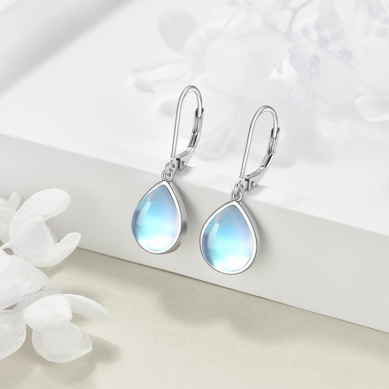Moonstone Earrings For Women Sterling Silver Moonstone Leverback Earrings Moonstone Jewelry