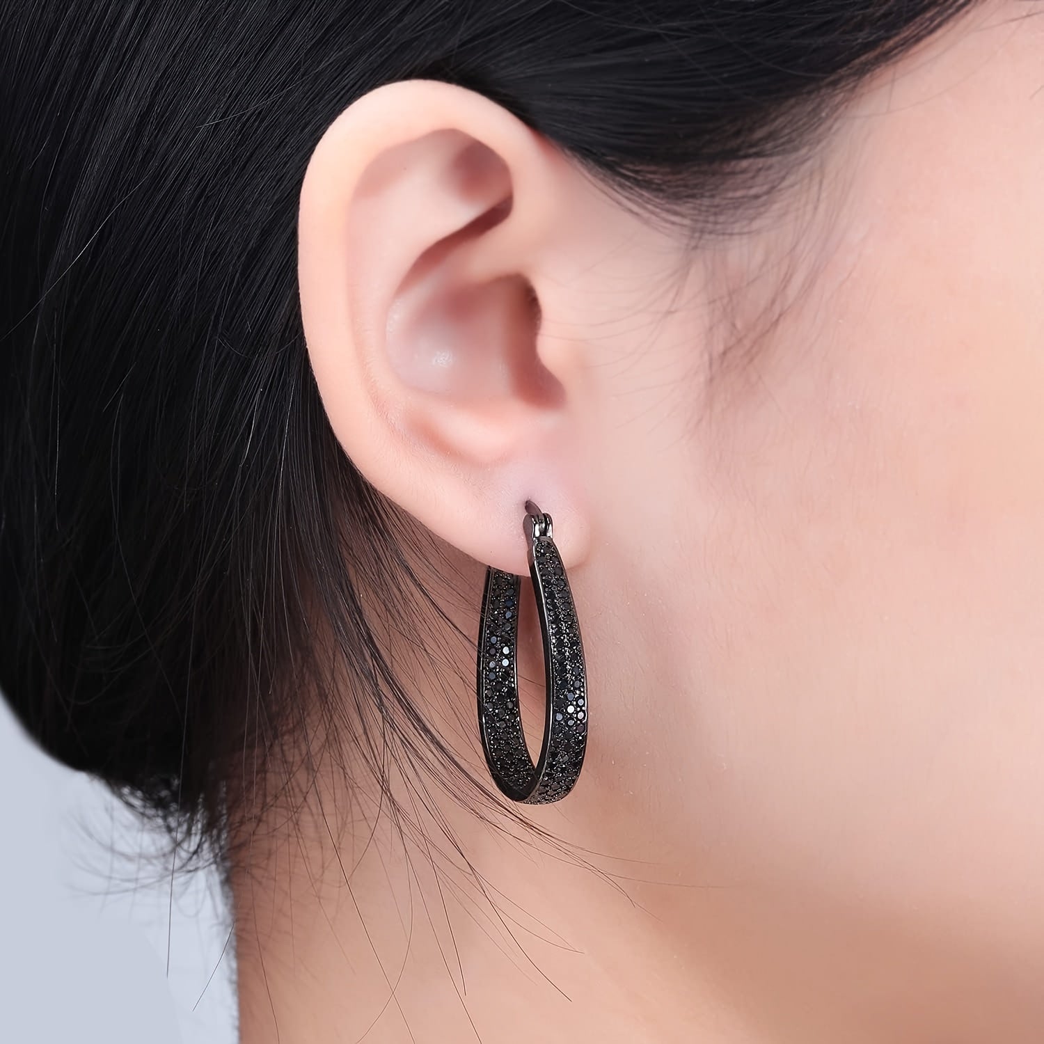 925 Silver Women'S Fashion Hoop Earrings, Simple and Elegant with Sparkling, Suitable for Gifting, Valentine'S Day, Birthday, Exquisite Gift Box