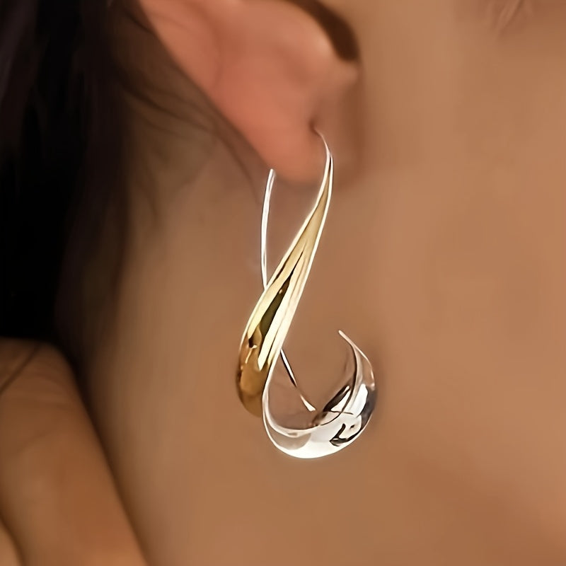 A Pair Of Brand New Retro Style Hook Earrings with Unique Irregular Design, Hypoallergenic, Suitable for Bohemian Style, Travel Souvenirs And Ladies' Gifts, Birthday, Christmas, Halloween, Valentine's Day Gifts