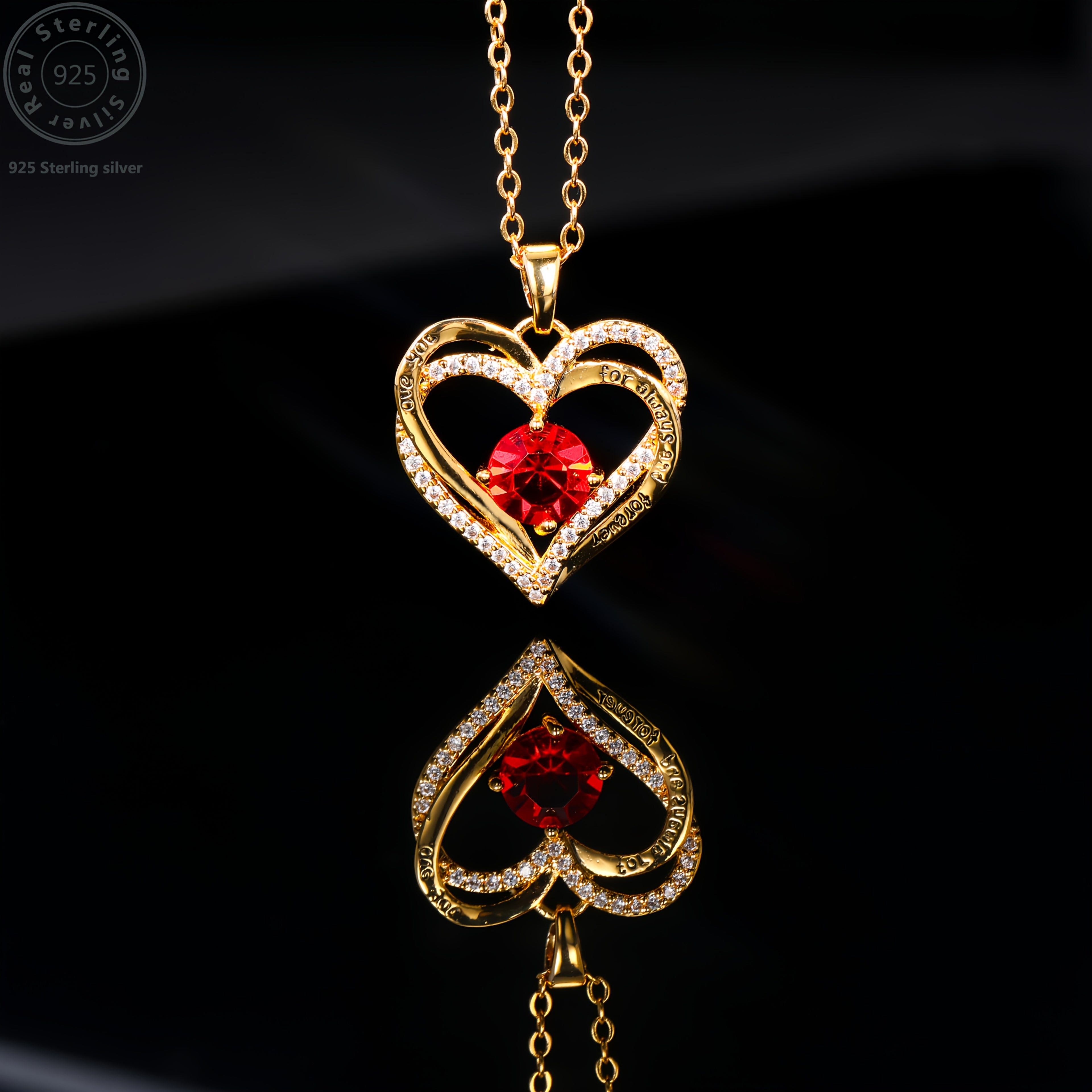 925 Sterling Silver Love Zirconia Women'S Necklace, Eternal Love And Sparkle, Is The Perfect Gift For Ladies, Wives, Girlfriends, Mothers, Daughters - Suitable For Birthdays, Anniversaries, Valentine'S Day, Weddings, Any Festival - Gift Box
