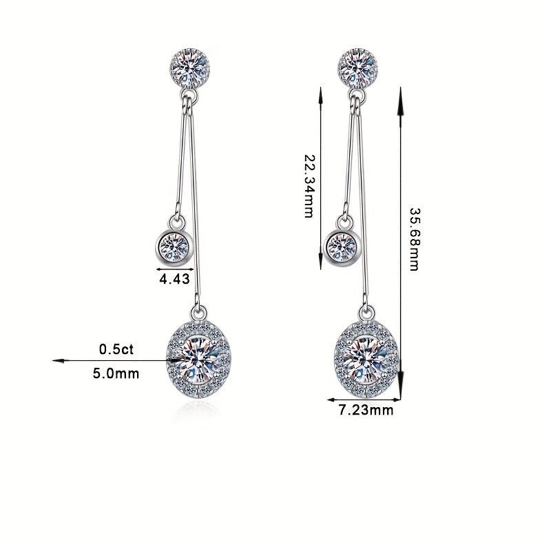 925 Sterling Silver Moissanite Earrings Unique And Elegant Fashionable And Versatile