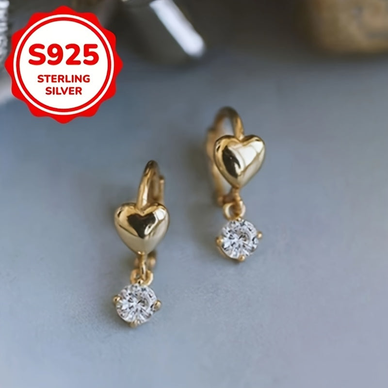 Pair of Vintage Small and Exquisite Love Ear Buckle Ear Bone Clip Earrings Low Allergy 925 Silver 1.4g