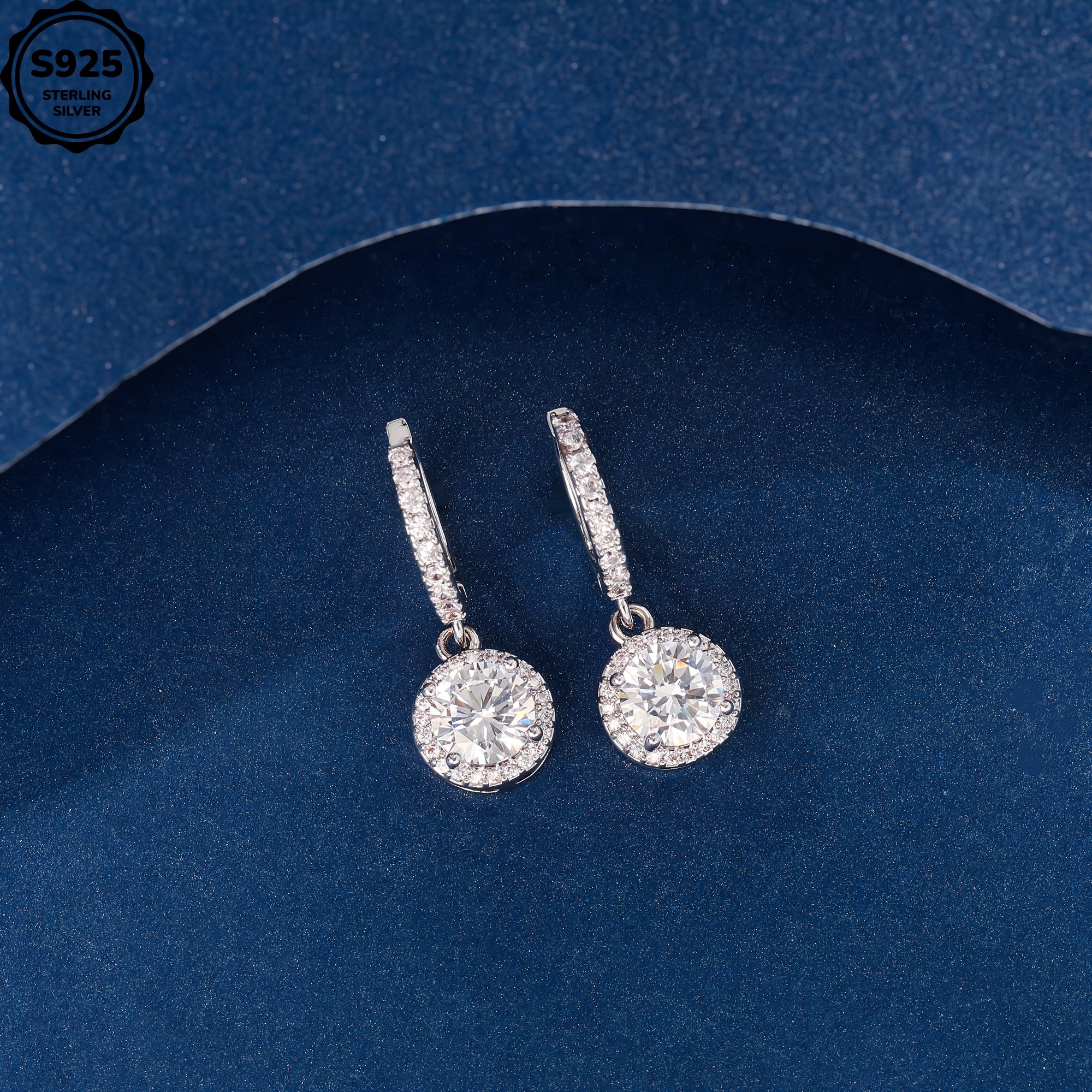 925 Sterling Silver Women'S Round Pendant Earrings, Perfect Valentine'S Day Gift, Exquisite Anniversary Gift, Creative And Trendy, Eye-catching, To Give To Girlfriend, Wife And Mother, With Exquisite Gift Box Included.