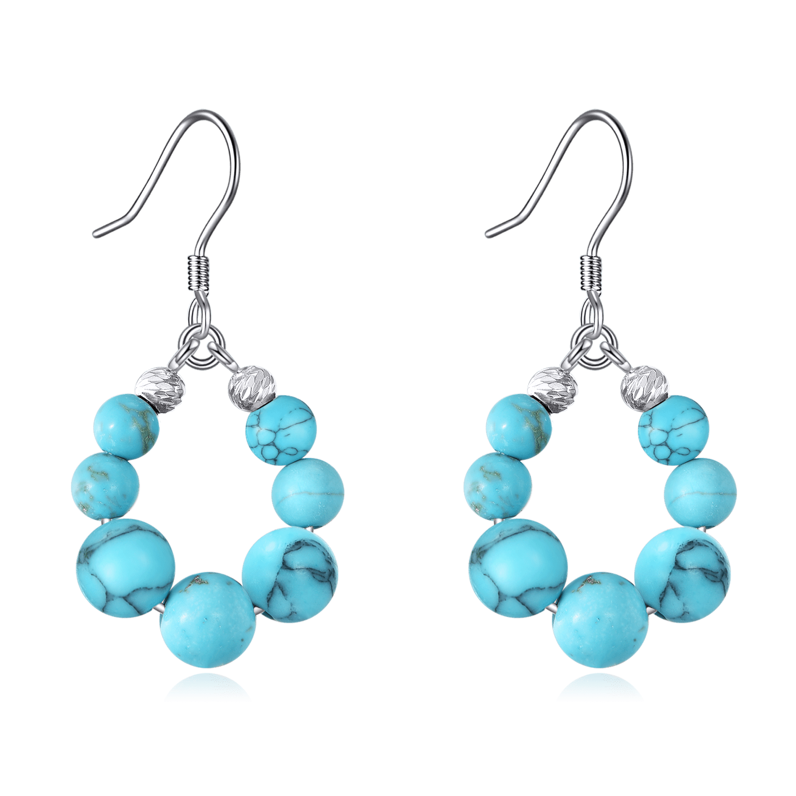 Turquoise Earrings 925 Sterling Silver Turquoise Dangle Leverback Earrings For Women Birthday Gifts Hypoallergenic