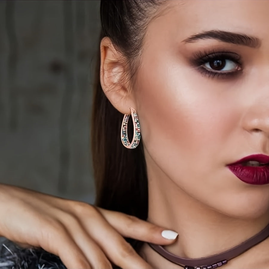 925 Silver Women'S Fashion Hoop Earrings, Simple and Elegant with Sparkling, Suitable for Gifting, Valentine'S Day, Birthday, Exquisite Gift Box
