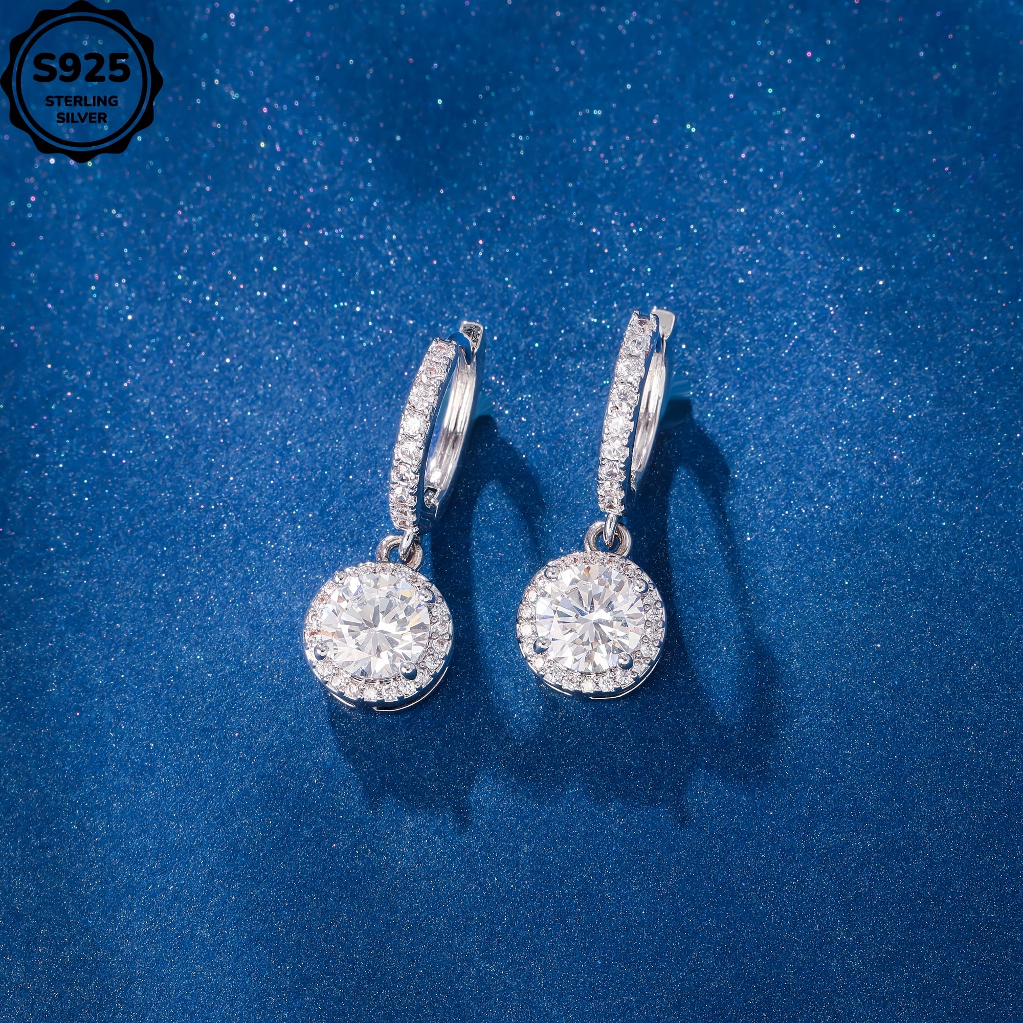 925 Sterling Silver Women'S Round Pendant Earrings, Perfect Valentine'S Day Gift, Exquisite Anniversary Gift, Creative And Trendy, Eye-catching, To Give To Girlfriend, Wife And Mother, With Exquisite Gift Box Included.