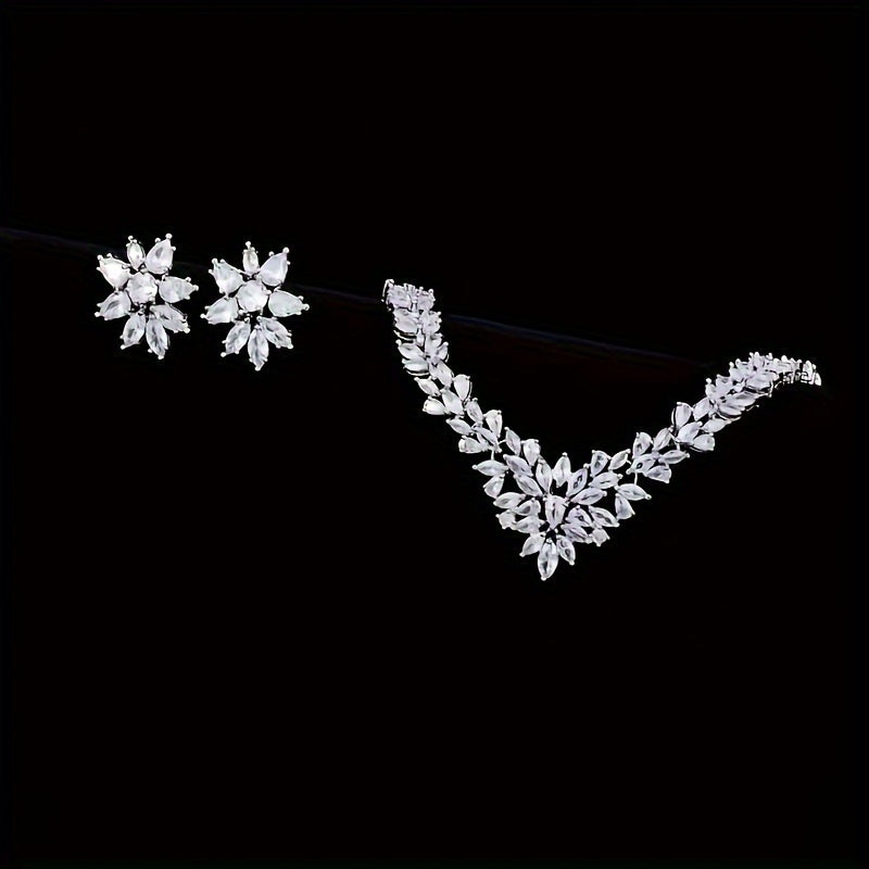 925 Sterling Silver Moissanite Necklace & Earrings - Luxurious Vintage Boho Style, Ideal Gift for Girlfriend, Mother'S Day, Birthday, Wedding | Gift Box Included, Daily Wear Jewelry|Vintage Boho Style|Durable Jewelry