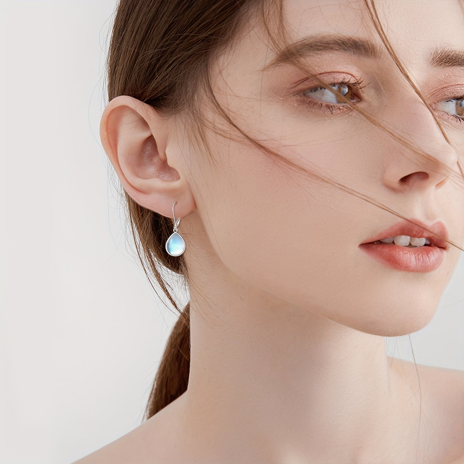 Moonstone Earrings For Women Sterling Silver Moonstone Leverback Earrings Moonstone Jewelry