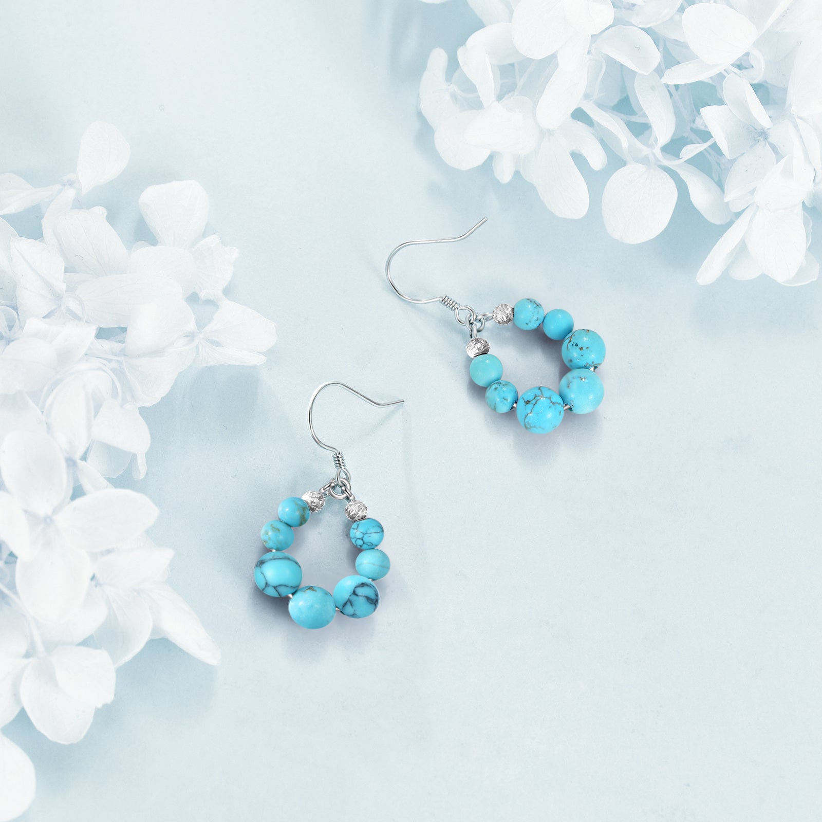 Turquoise Earrings 925 Sterling Silver Turquoise Dangle Leverback Earrings For Women Birthday Gifts Hypoallergenic