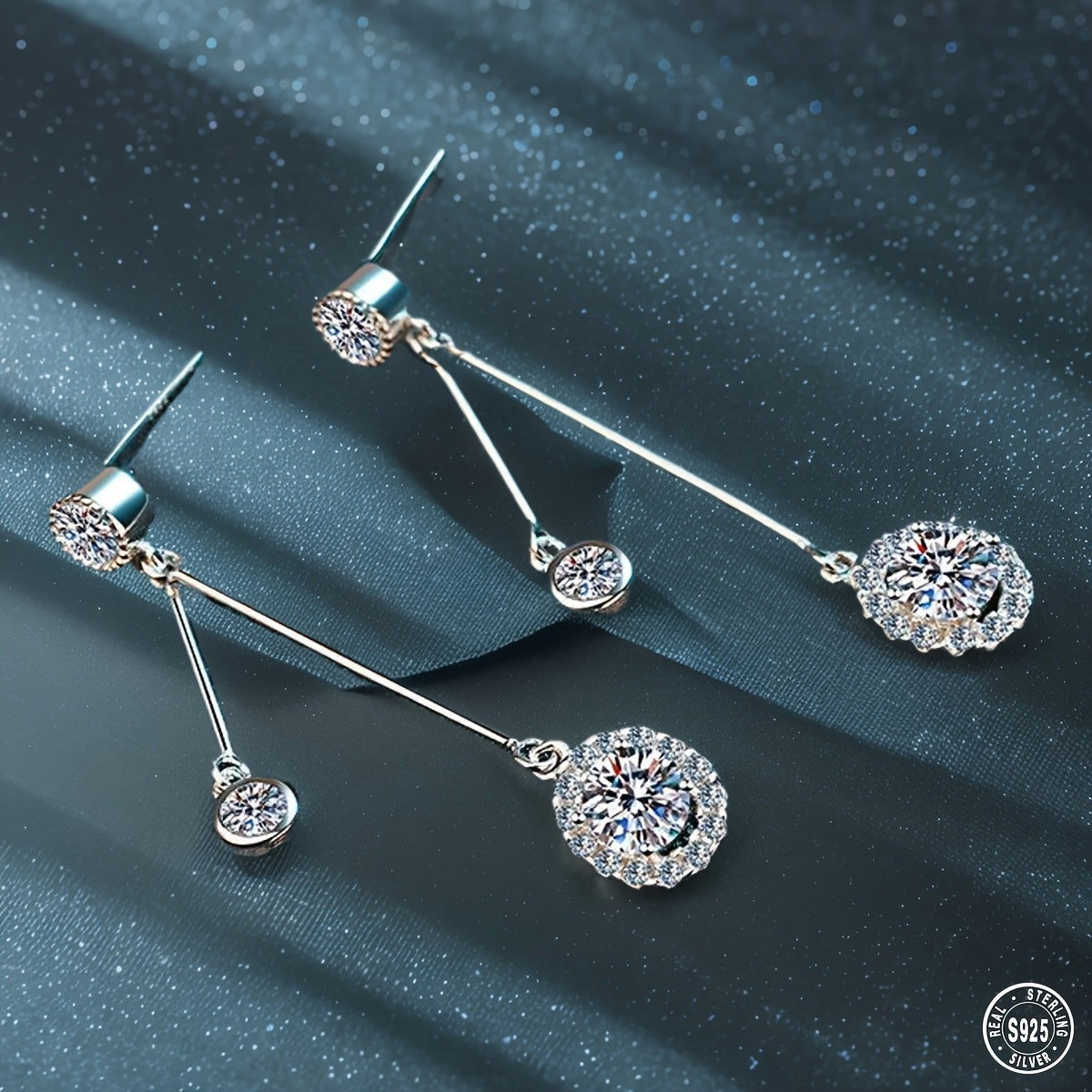 925 Sterling Silver Moissanite Earrings Unique And Elegant Fashionable And Versatile