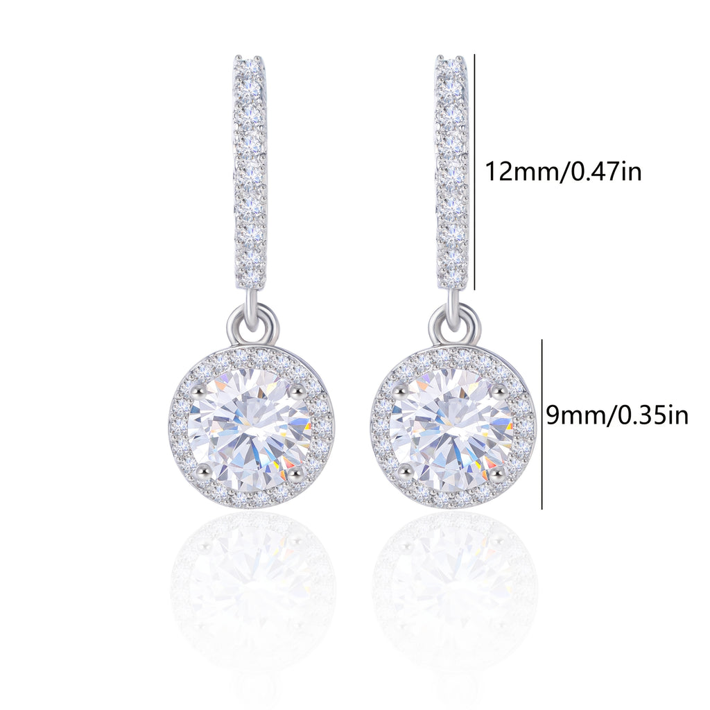 925 Sterling Silver Women'S Round Pendant Earrings, Perfect Valentine'S Day Gift, Exquisite Anniversary Gift, Creative And Trendy, Eye-catching, To Give To Girlfriend, Wife And Mother, With Exquisite Gift Box Included.