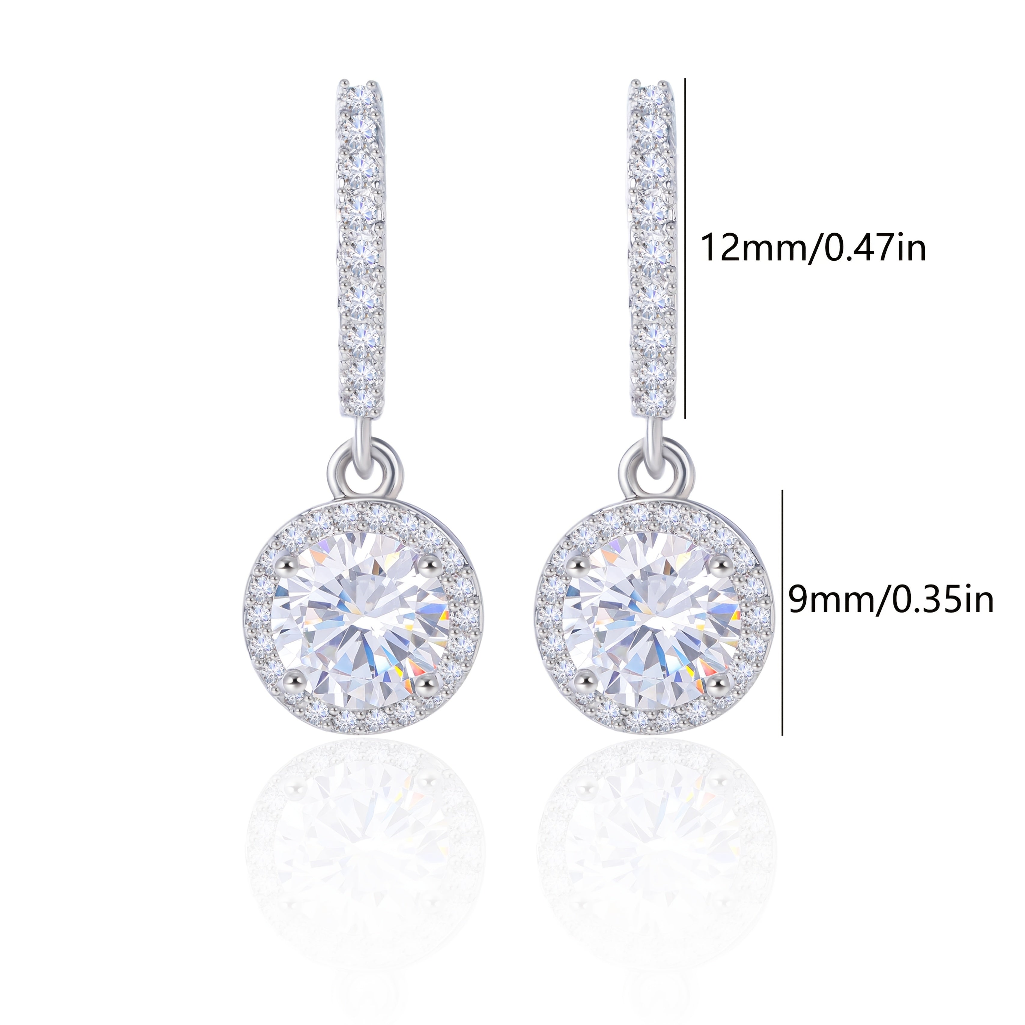 925 Sterling Silver Women'S Round Pendant Earrings, Perfect Valentine'S Day Gift, Exquisite Anniversary Gift, Creative And Trendy, Eye-catching, To Give To Girlfriend, Wife And Mother, With Exquisite Gift Box Included.