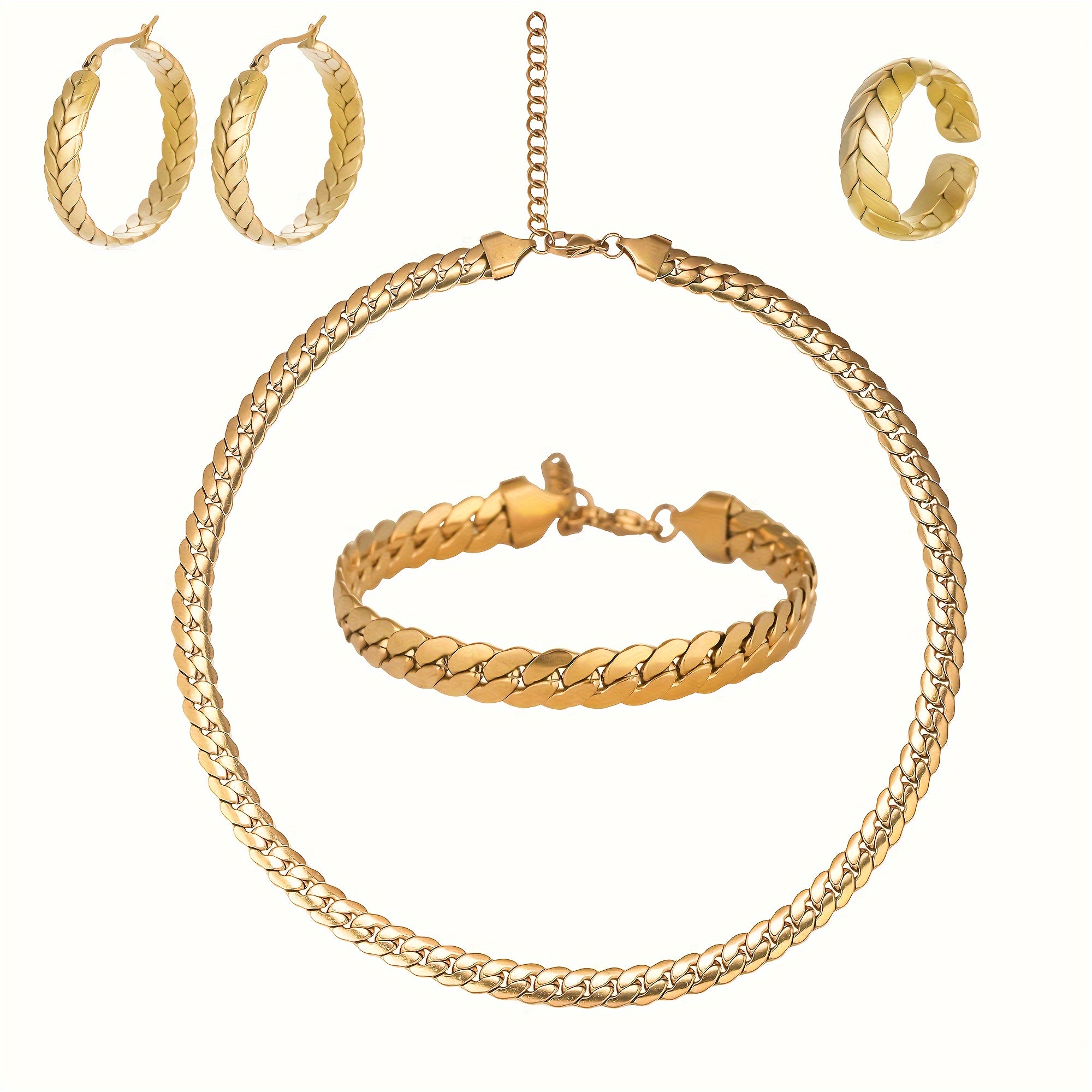 925 Sterling Silver 4pcs Set, Including Necklaces, Bracelets, Earrings And Rings, Luxurious Fashion, Noble And Elegant, Holiday Gifts Birthday Gifts Valentine Gifts Mother's Day Gifts, Gift Box.