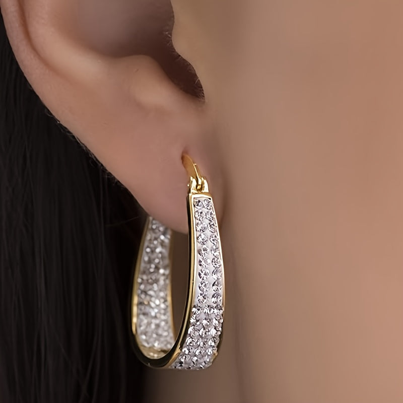 925 Silver Women'S Fashion Hoop Earrings, Simple and Elegant with Sparkling, Suitable for Gifting, Valentine'S Day, Birthday, Exquisite Gift Box