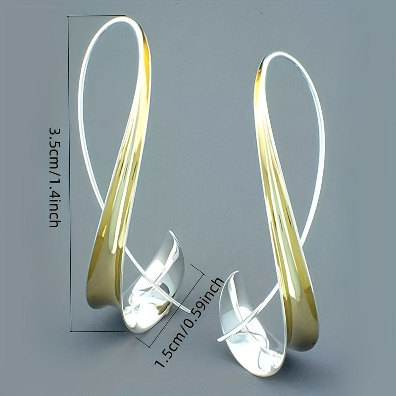 A Pair Of Brand New Retro Style Hook Earrings with Unique Irregular Design, Hypoallergenic, Suitable for Bohemian Style, Travel Souvenirs And Ladies' Gifts, Birthday, Christmas, Halloween, Valentine's Day Gifts
