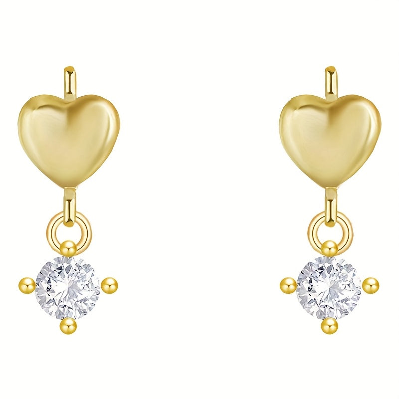 Pair of Vintage Small and Exquisite Love Ear Buckle Ear Bone Clip Earrings Low Allergy 925 Silver 1.4g