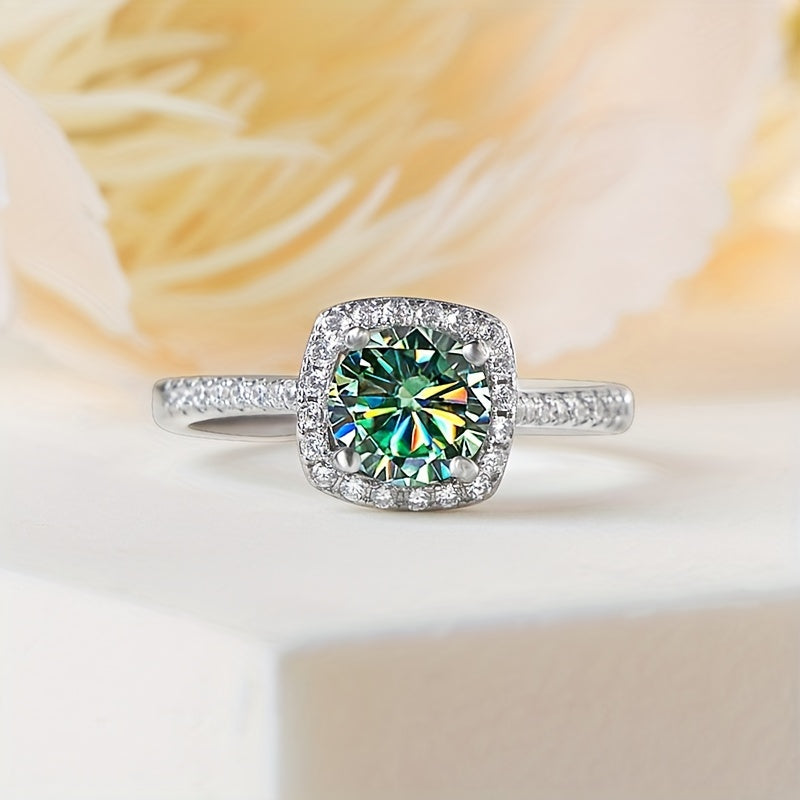 Moissanite Jewelry Set Earrings Necklace Plus Ring Each Inlaid 1ct Moissanite 925 Sterling Silver Jewelry High Quality Gift For Your Lover She Deserves It