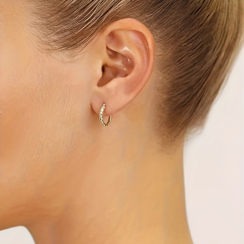 925 Silver Golden Ear Earrings Round Earrings, Men, Women, Fashion Exquisite Elegant Luxury, Daily Wear, Suitable for Parties, Daily Gifts for Wives, Girlfriends, Various Festivals, Halloween, Birthday, Anniversary Gifts, Giving Exquisite Gift Boxes