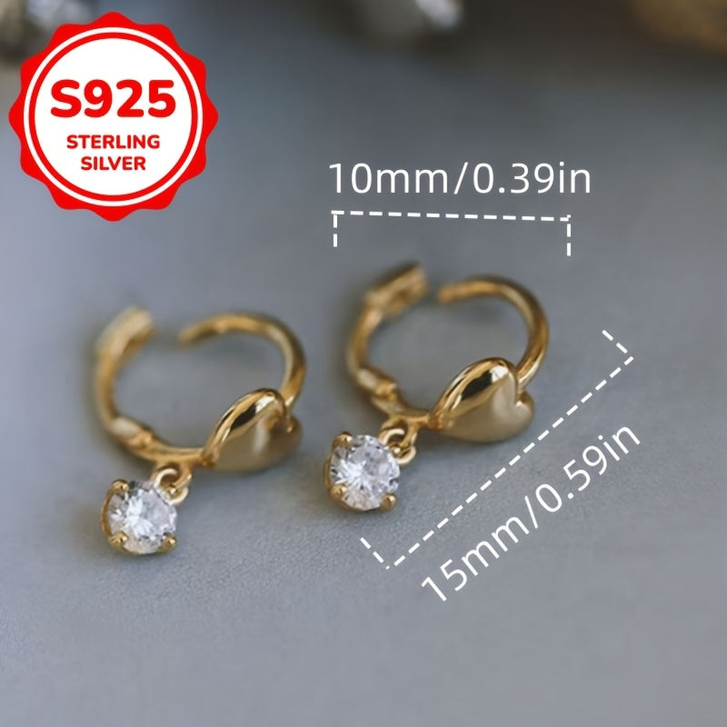 Pair of Vintage Small and Exquisite Love Ear Buckle Ear Bone Clip Earrings Low Allergy 925 Silver 1.4g