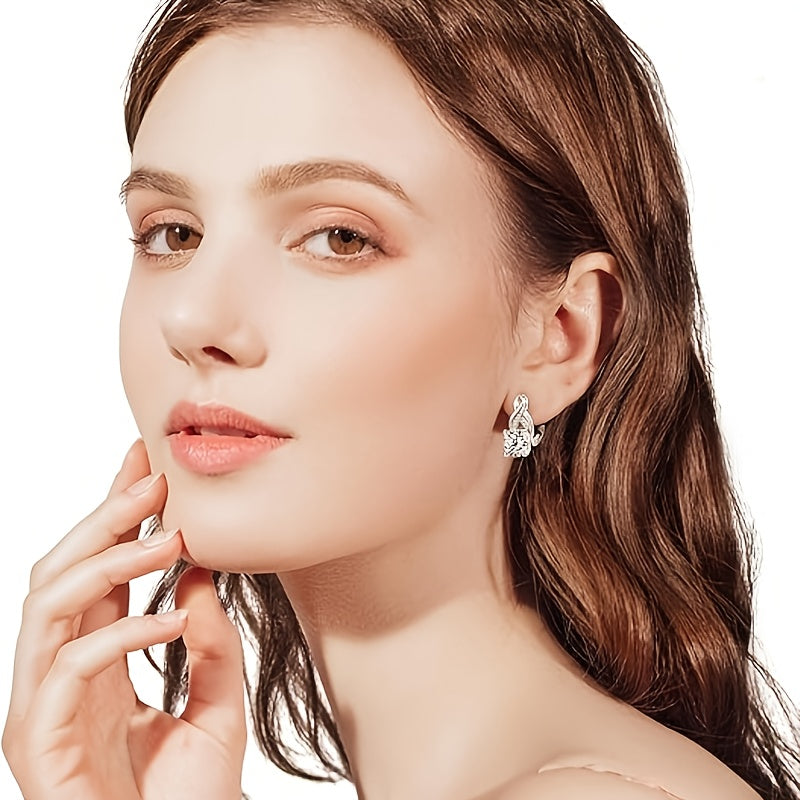 925 Silver Lady Moissanite Ring Earrings, In-ear Earrings, D-color Round-cut 925 Pure Silver Earrings, Lady Earrings, Mother's Day Gift, Anniversary Gift