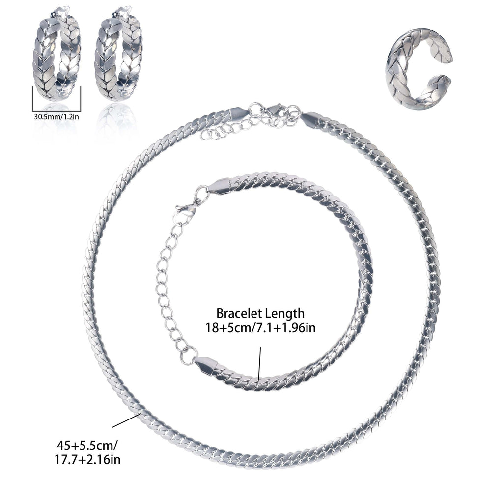 925 Sterling Silver 4pcs Set, Including Necklaces, Bracelets, Earrings And Rings, Luxurious Fashion, Noble And Elegant, Holiday Gifts Birthday Gifts Valentine Gifts Mother's Day Gifts, Gift Box.