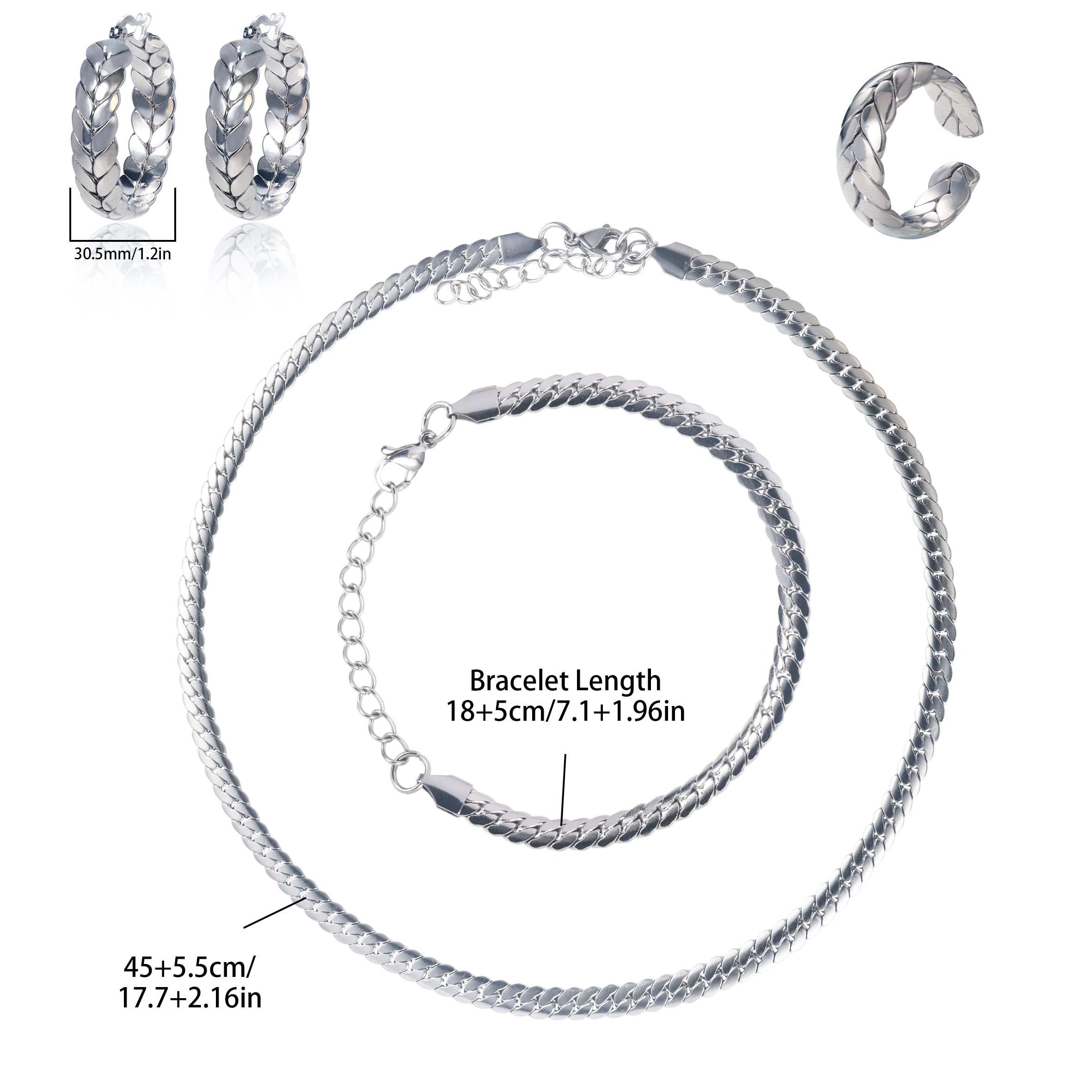 925 Sterling Silver 4pcs Set, Including Necklaces, Bracelets, Earrings And Rings, Luxurious Fashion, Noble And Elegant, Holiday Gifts Birthday Gifts Valentine Gifts Mother's Day Gifts, Gift Box.