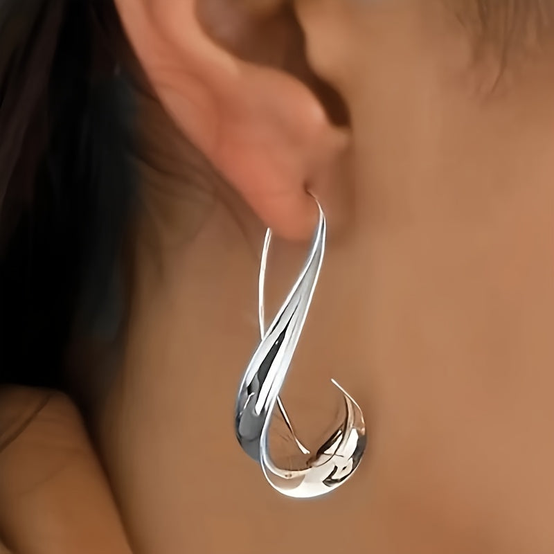 A Pair Of Brand New Retro Style Hook Earrings with Unique Irregular Design, Hypoallergenic, Suitable for Bohemian Style, Travel Souvenirs And Ladies' Gifts, Birthday, Christmas, Halloween, Valentine's Day Gifts