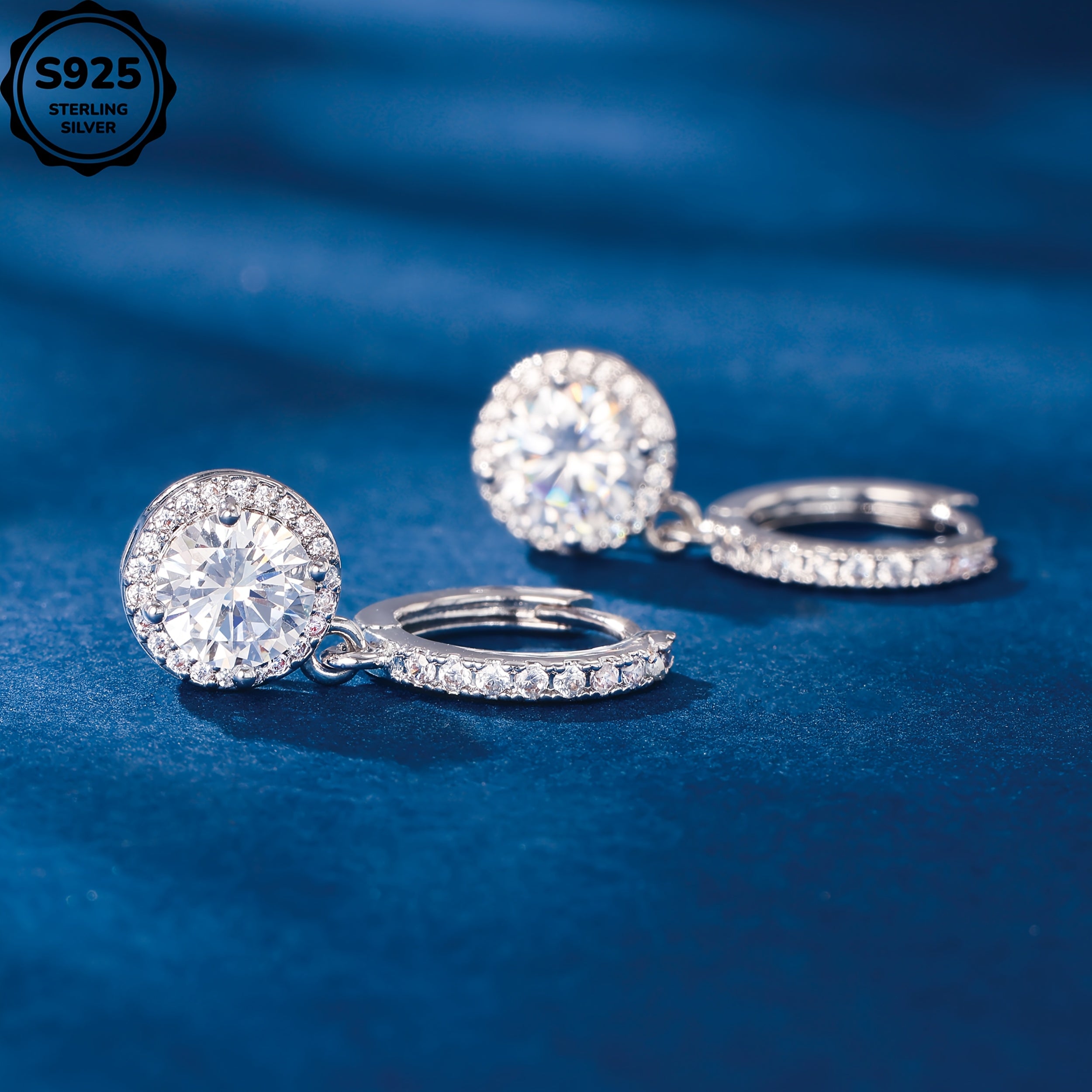 925 Sterling Silver Women'S Round Pendant Earrings, Perfect Valentine'S Day Gift, Exquisite Anniversary Gift, Creative And Trendy, Eye-catching, To Give To Girlfriend, Wife And Mother, With Exquisite Gift Box Included.