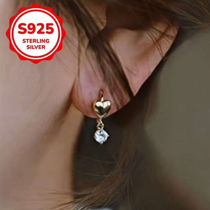 Pair of Vintage Small and Exquisite Love Ear Buckle Ear Bone Clip Earrings Low Allergy 925 Silver 1.4g
