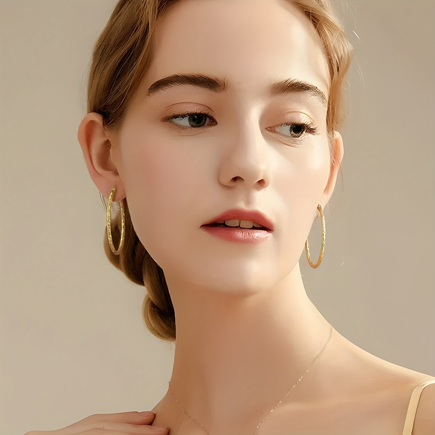925 Sterling Silvery (9g) 18K Golden Plated, 40mm Traditional Hand-cut Earrings, Gift For Women, Girlfriend, Mom, Girlfriends, Daughters On Birthday Anniversary, Valentine'S Day And Christmas, Comes With A Beautiful Gift Box!