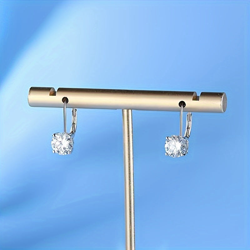 925 Sterling Silver Drop Earrings Moissanite Leverback Earrings, 1.0Ct-2.0Ct D Color Brilliant Round Cut Lab Created Moissanite Earrings, Weddings, Valentine'S Day, Halloween, Anniversaries, Various Holidays, Special Occasions, Fine Gift Boxes
