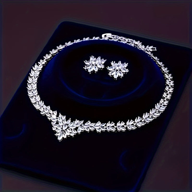 925 Sterling Silver Moissanite Necklace & Earrings - Luxurious Vintage Boho Style, Ideal Gift for Girlfriend, Mother'S Day, Birthday, Wedding | Gift Box Included, Daily Wear Jewelry|Vintage Boho Style|Durable Jewelry