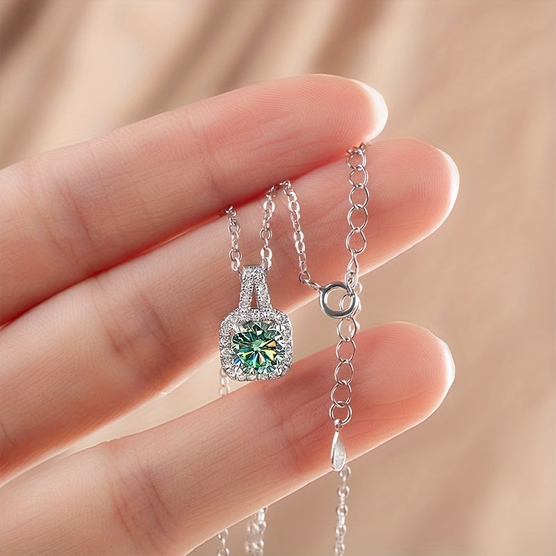 Moissanite Jewelry Set Earrings Necklace Plus Ring Each Inlaid 1ct Moissanite 925 Sterling Silver Jewelry High Quality Gift For Your Lover She Deserves It