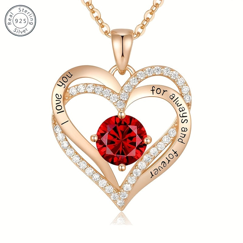 925 Sterling Silver Love Zirconia Women'S Necklace, Eternal Love And Sparkle, Is The Perfect Gift For Ladies, Wives, Girlfriends, Mothers, Daughters - Suitable For Birthdays, Anniversaries, Valentine'S Day, Weddings, Any Festival - Gift Box